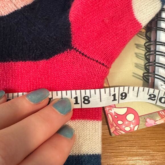 J. Crew 100% Cashmere Everyday Striped Sweater Top Crew Neck Pullover - Picture 10 of 13